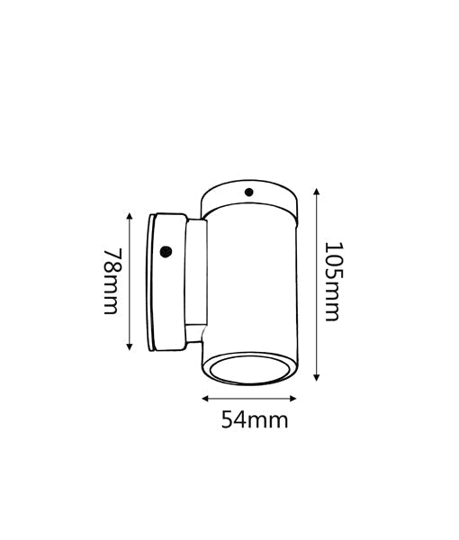 GU10 Exterior Single Fixed Wall Pillar Light Aged Copper IP54 - PG1FCECA